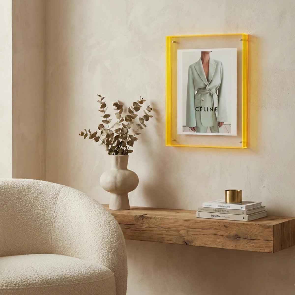 Gallery Wall Picture Frame Display With Vibrant Edge For Framed Photos And Posters