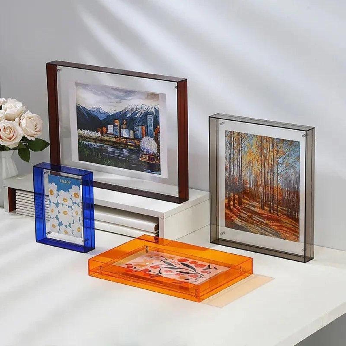 Gallery Wall Picture Frame Display With Vibrant Edge For Framed Photos And Posters