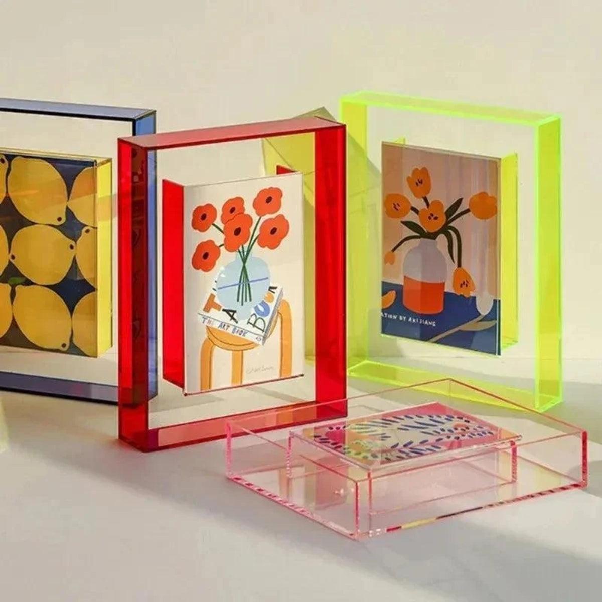 Gallery Wall Picture Frame Display With Vibrant Edge For Framed Photos And Posters