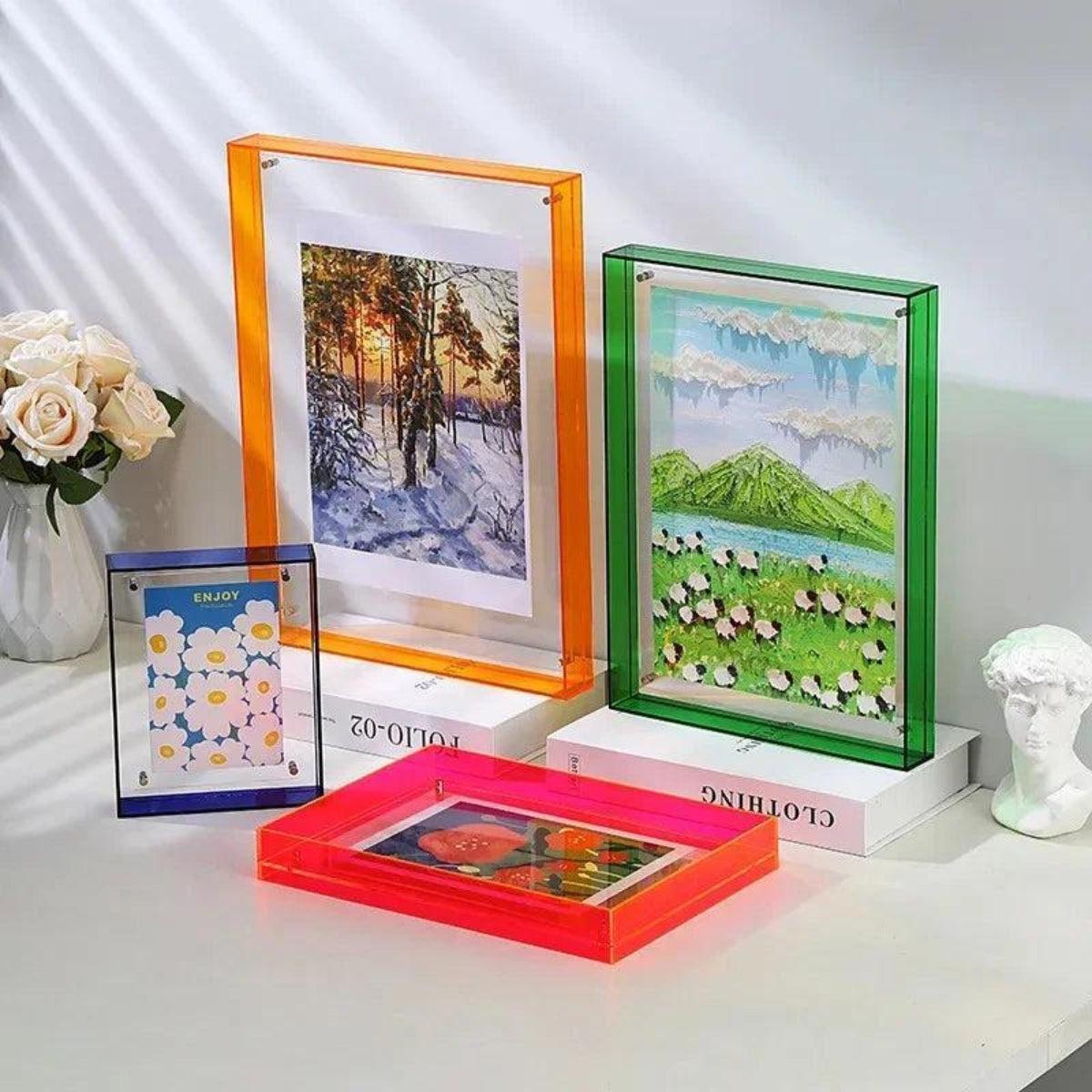 Gallery Wall Picture Frame Display With Vibrant Edge For Framed Photos And Posters