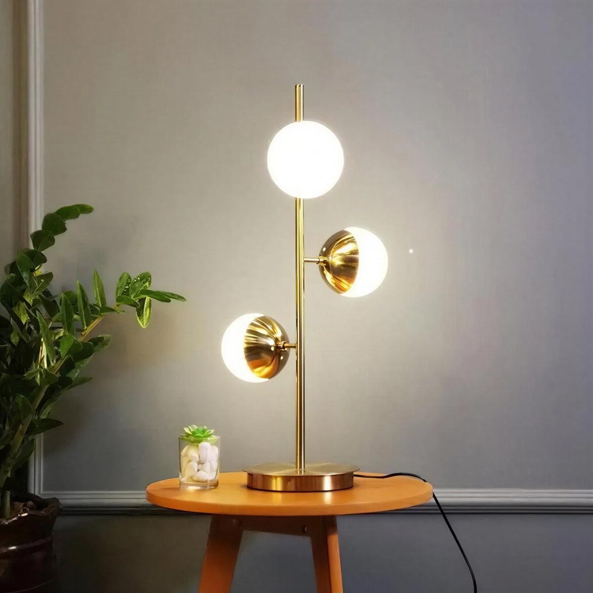 Gold Sputnik Floor Lamp With Glass Globe Shades