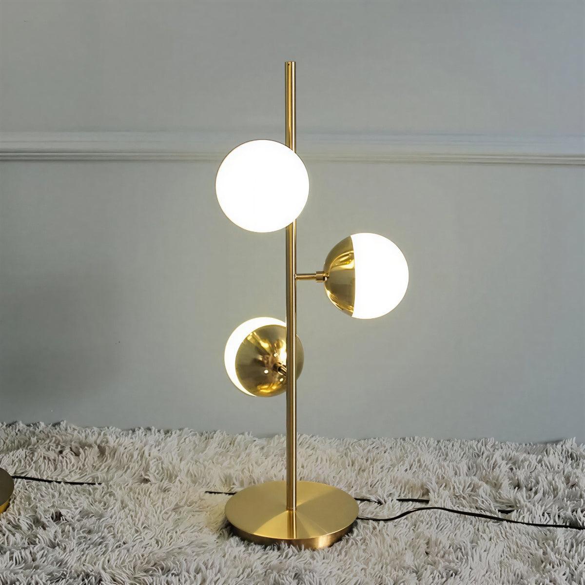 Gold Sputnik Floor Lamp With Glass Globe Shades