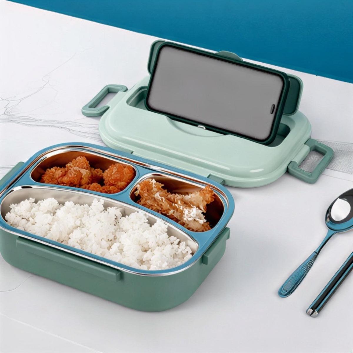 Insulated Lunch Box With Multiple Compartments And Soup Bowl