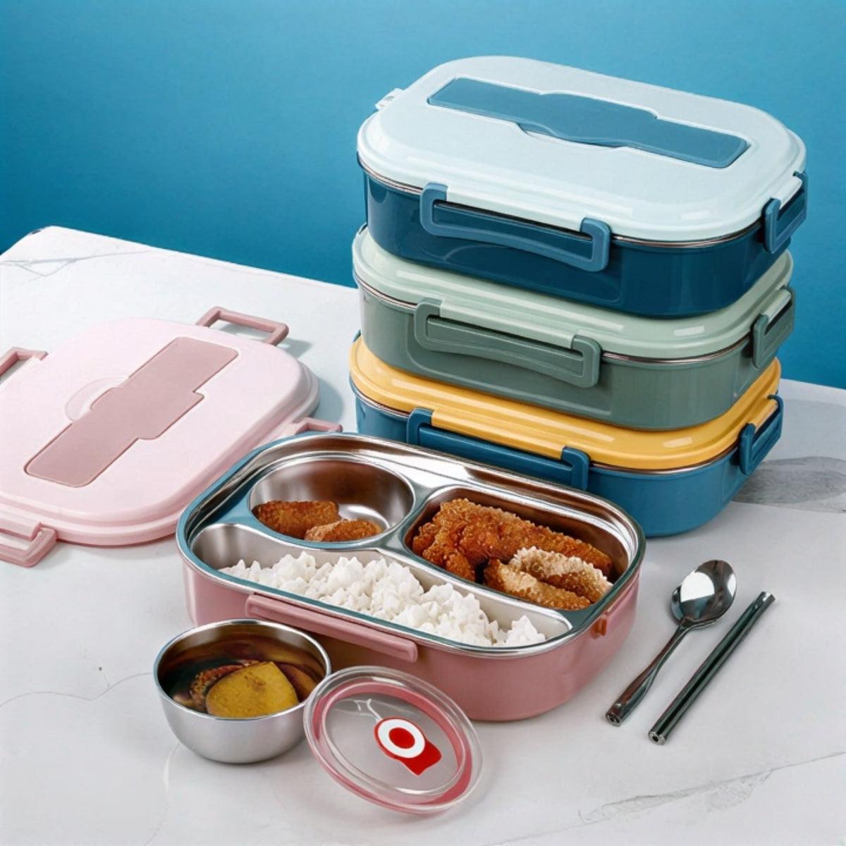 Insulated Lunch Box With Multiple Compartments And Soup Bowl