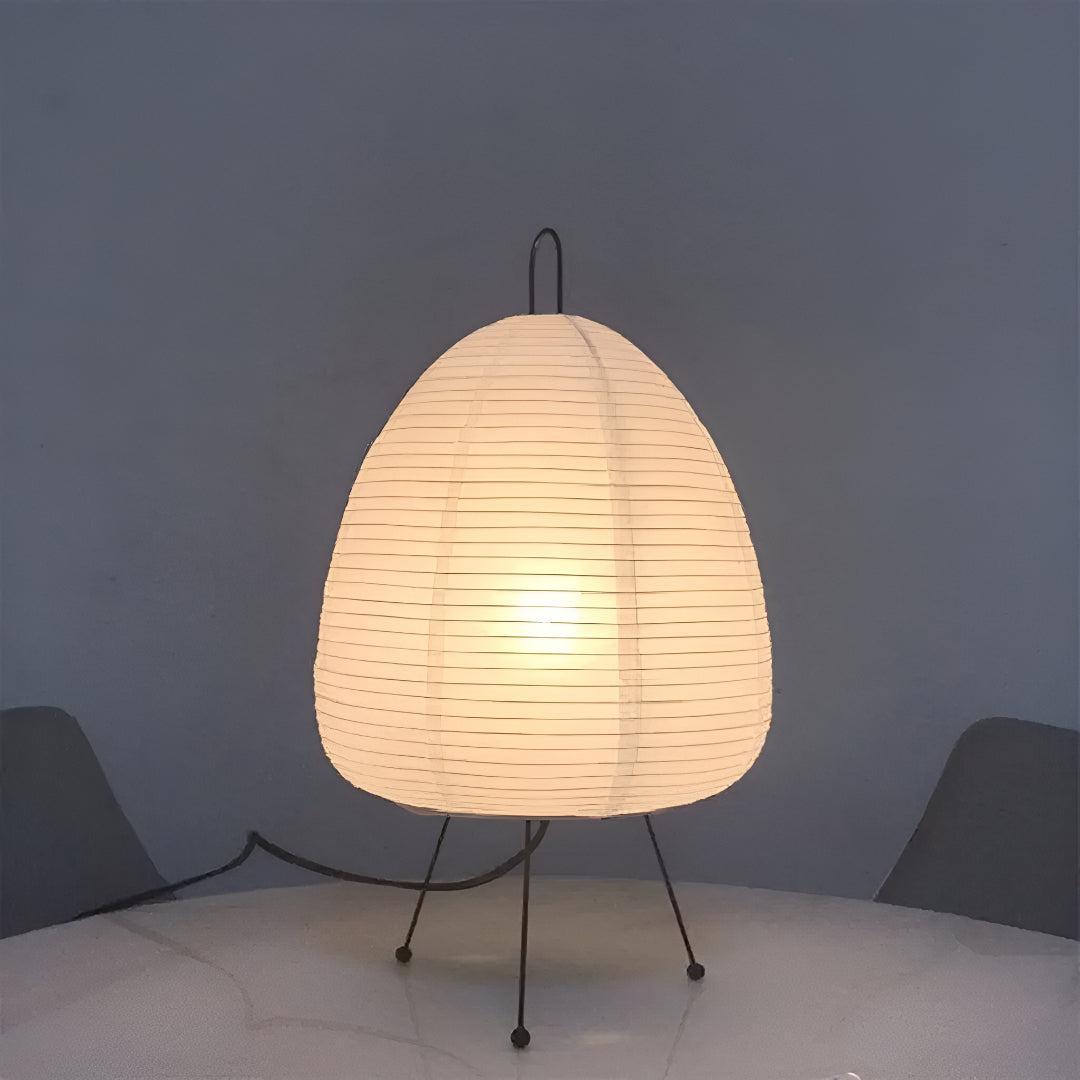 Japanese Table Lamp for Ambient Lighting with Rice Paper Shade