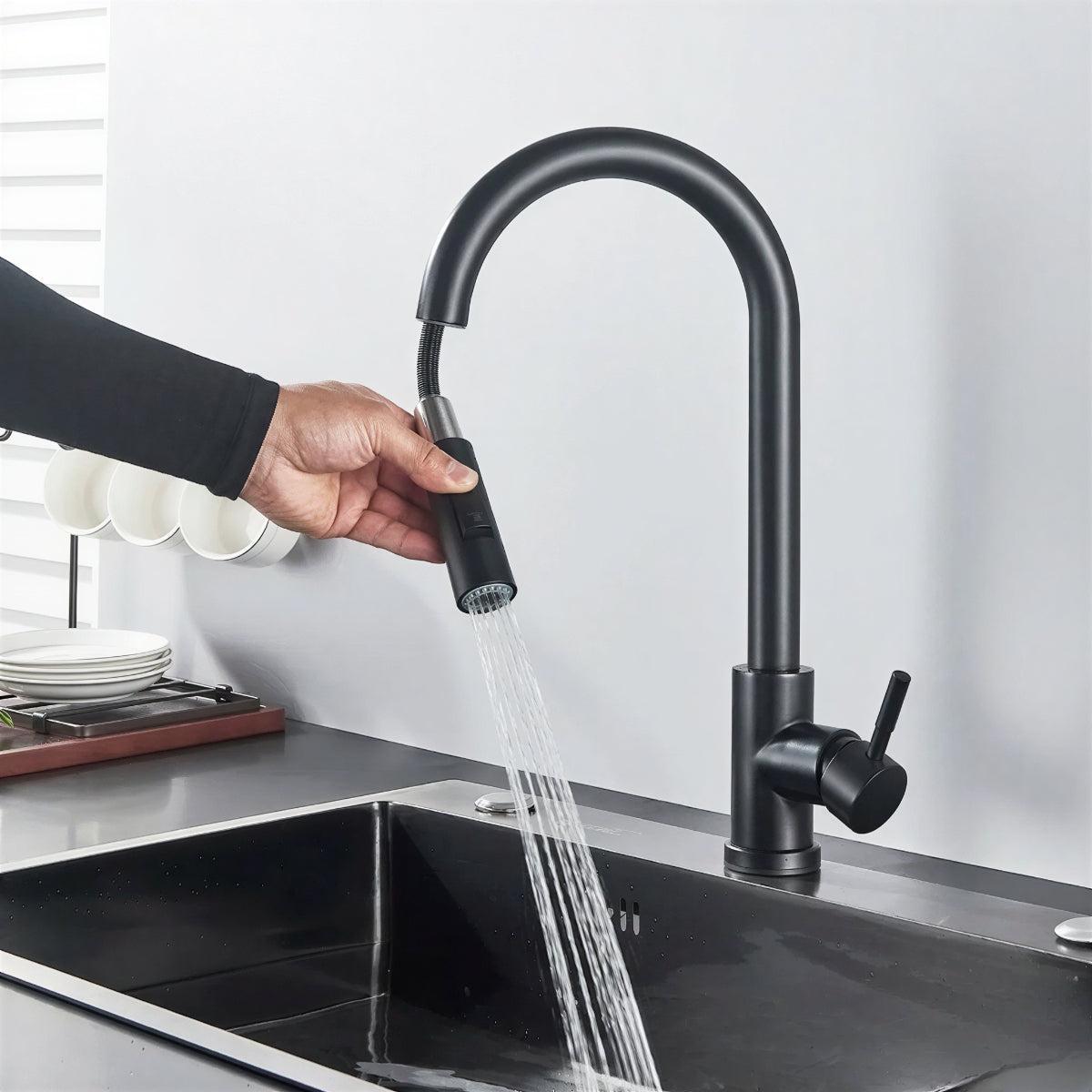 Kitchen Faucet with Pull-Out Sprayer and Touch Sensor Control