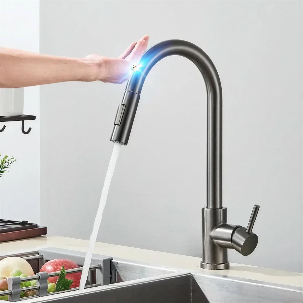 Kitchen Faucet with Pull-Out Sprayer and Touch Sensor Control