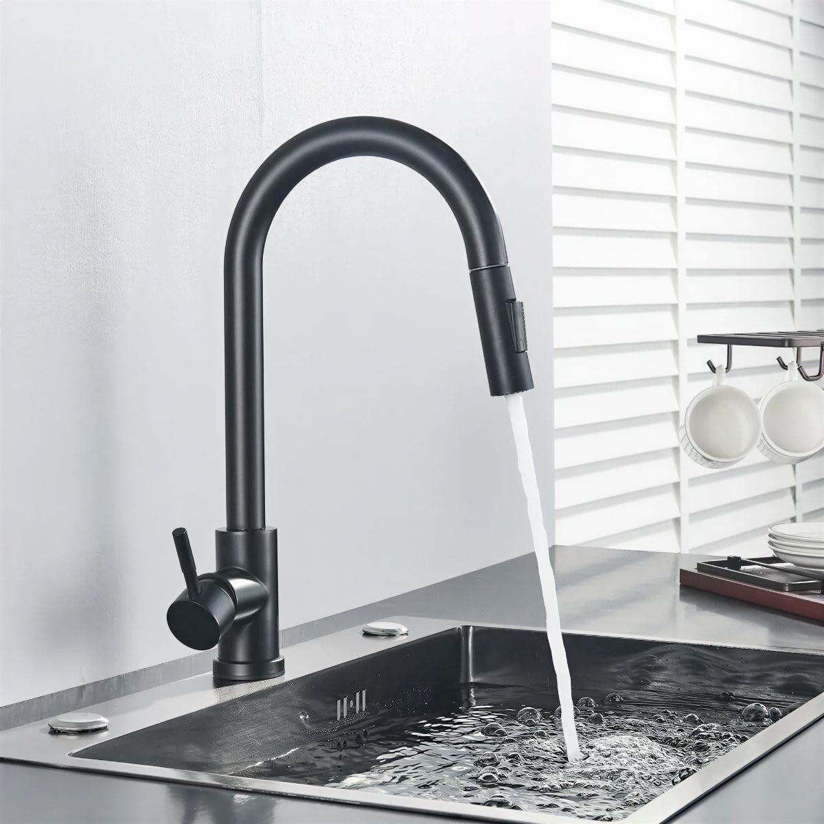 Kitchen Faucet with Pull-Out Sprayer and Touch Sensor Control
