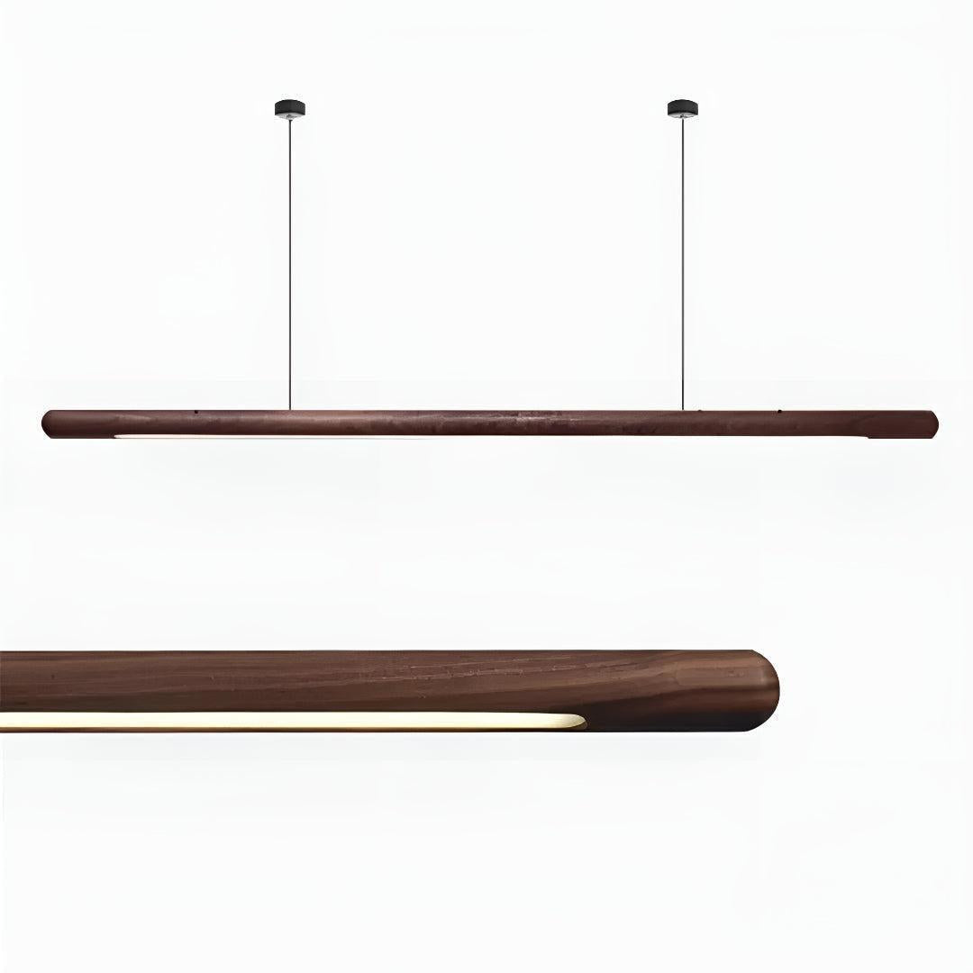 Kitchen Island Wooden Pendant Lighting With Linear Bar Design