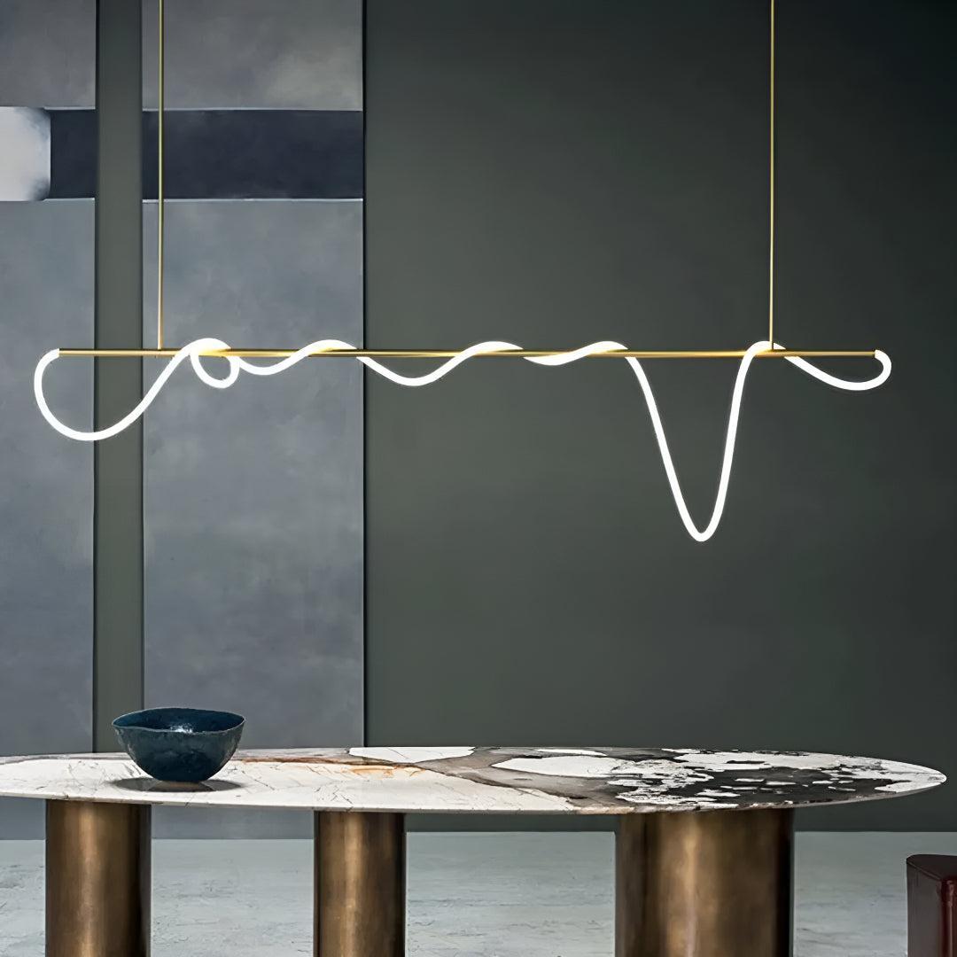 LED Acrylic Flexible Wave Tube Pendant Ceiling Light Fixture