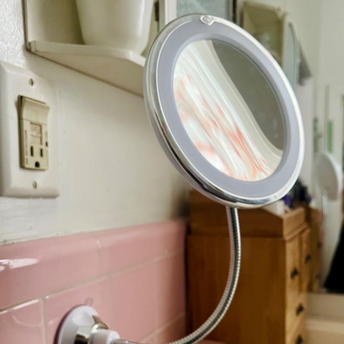 LED Illuminated Bathroom Vanity Mirror With 10x Magnification