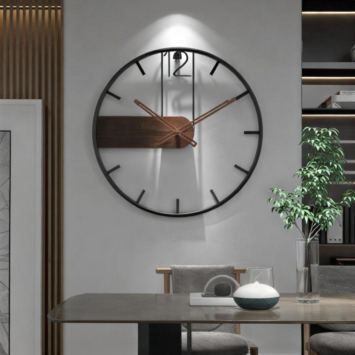 Large Wall Clock With Minimalist Wood Design