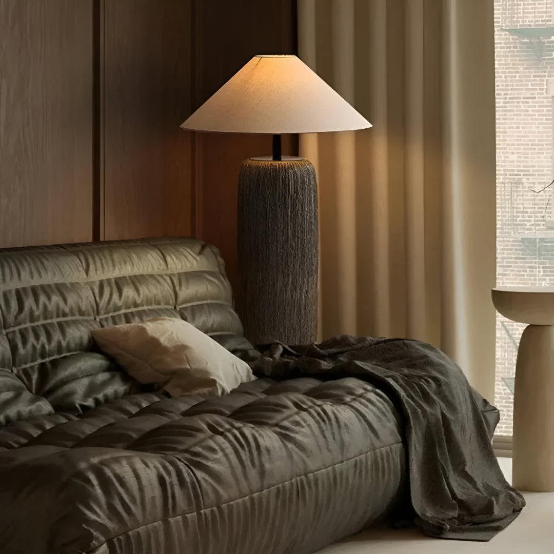 Living Room Floor Lamp With Ambient Light and Pottery Base