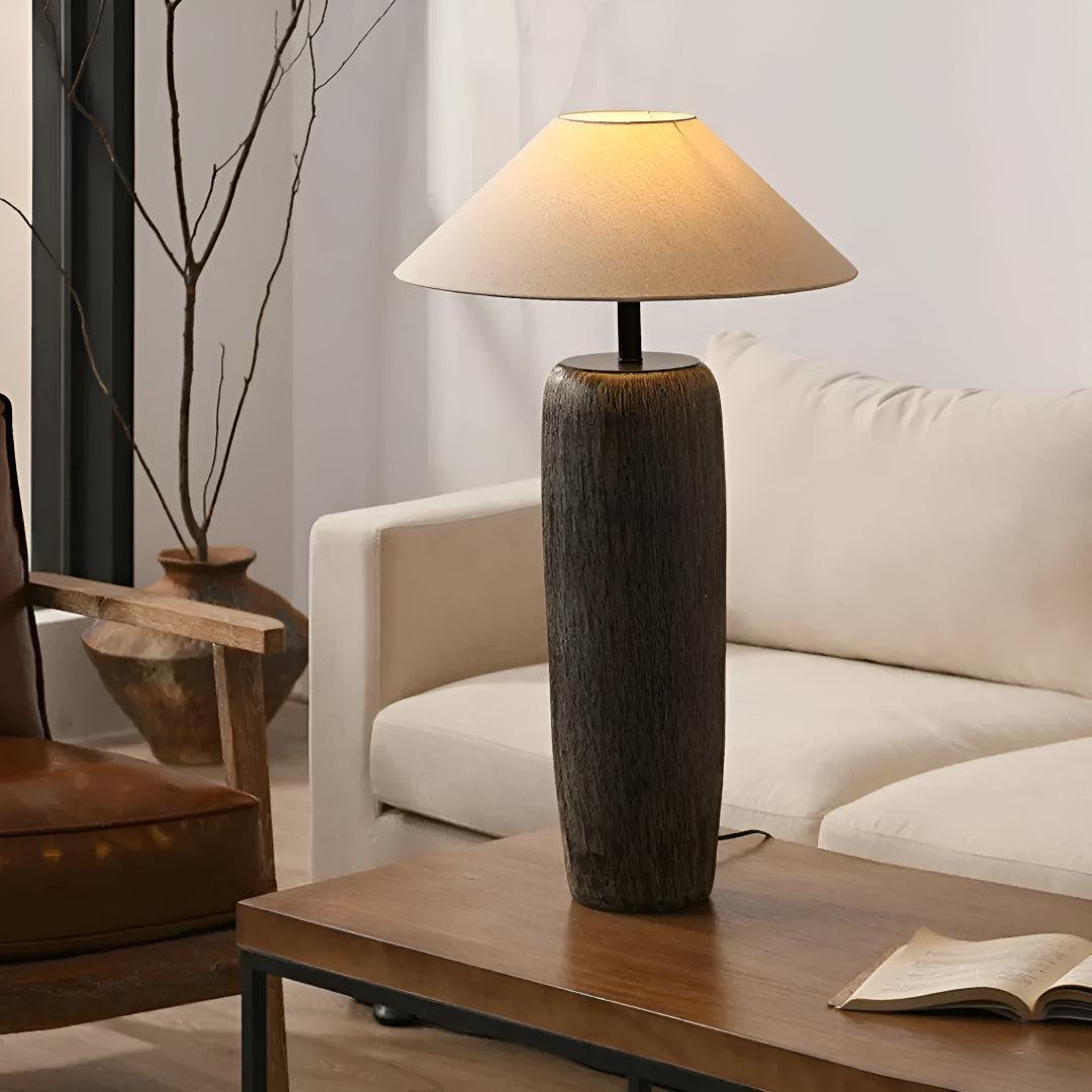 Living Room Floor Lamp With Ambient Light and Pottery Base
