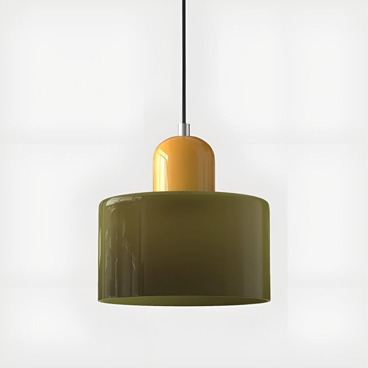 Mid Century Bauhaus Style Glass Pendant Light Fixture