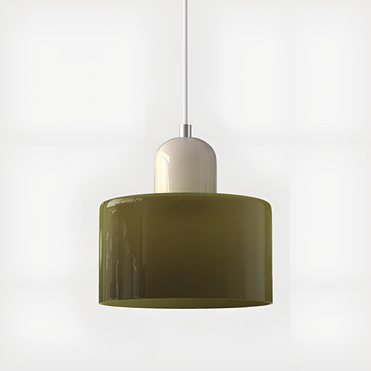 Mid Century Bauhaus Style Glass Pendant Light Fixture