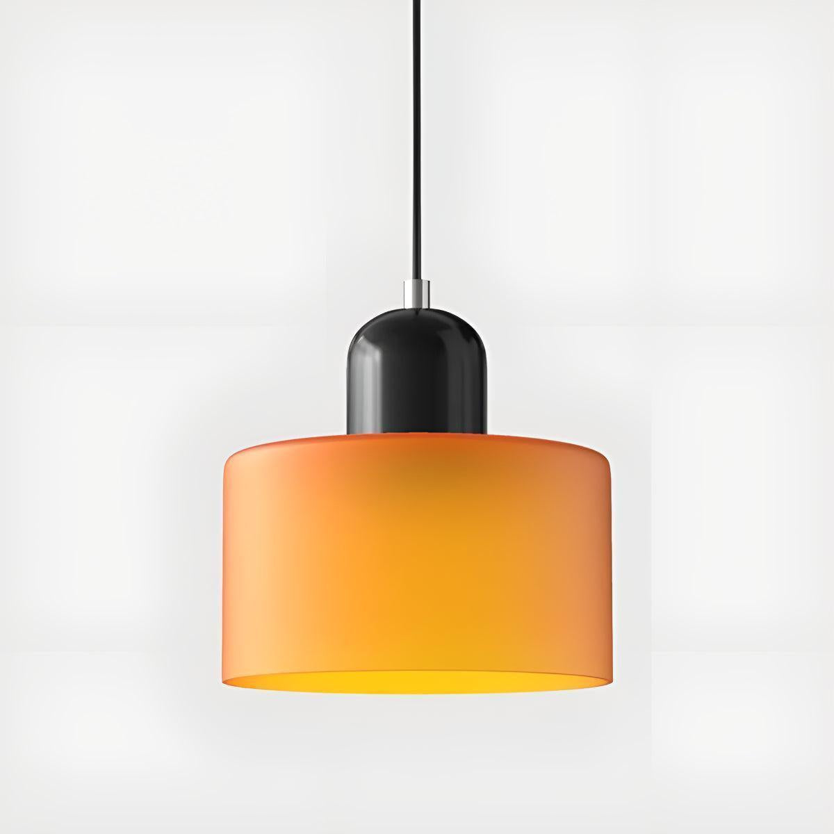 Mid Century Bauhaus Style Glass Pendant Light Fixture