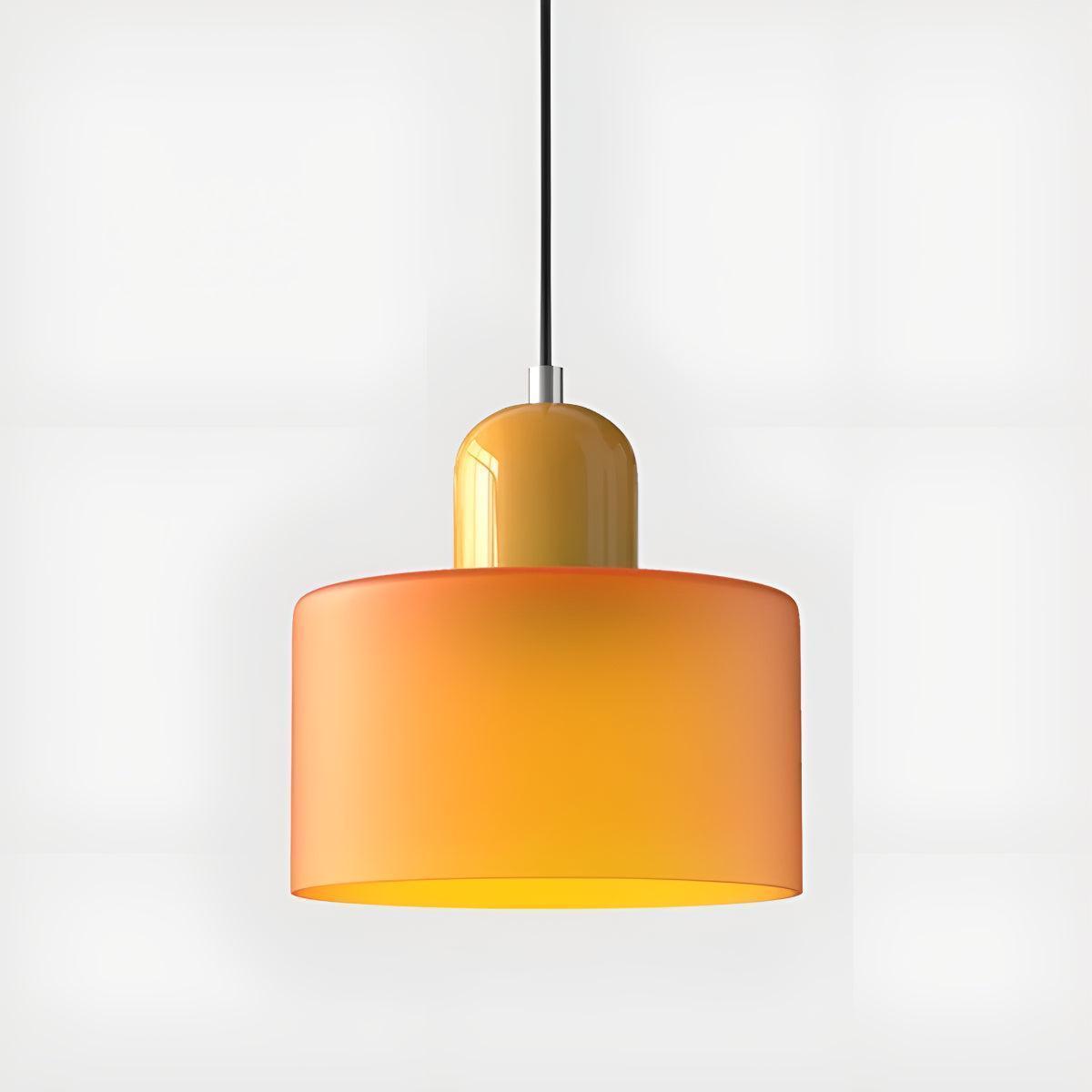 Mid Century Bauhaus Style Glass Pendant Light Fixture