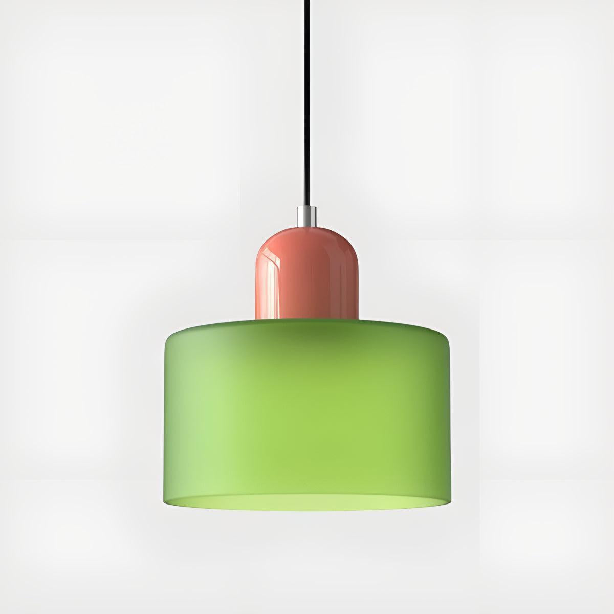 Mid Century Bauhaus Style Glass Pendant Light Fixture