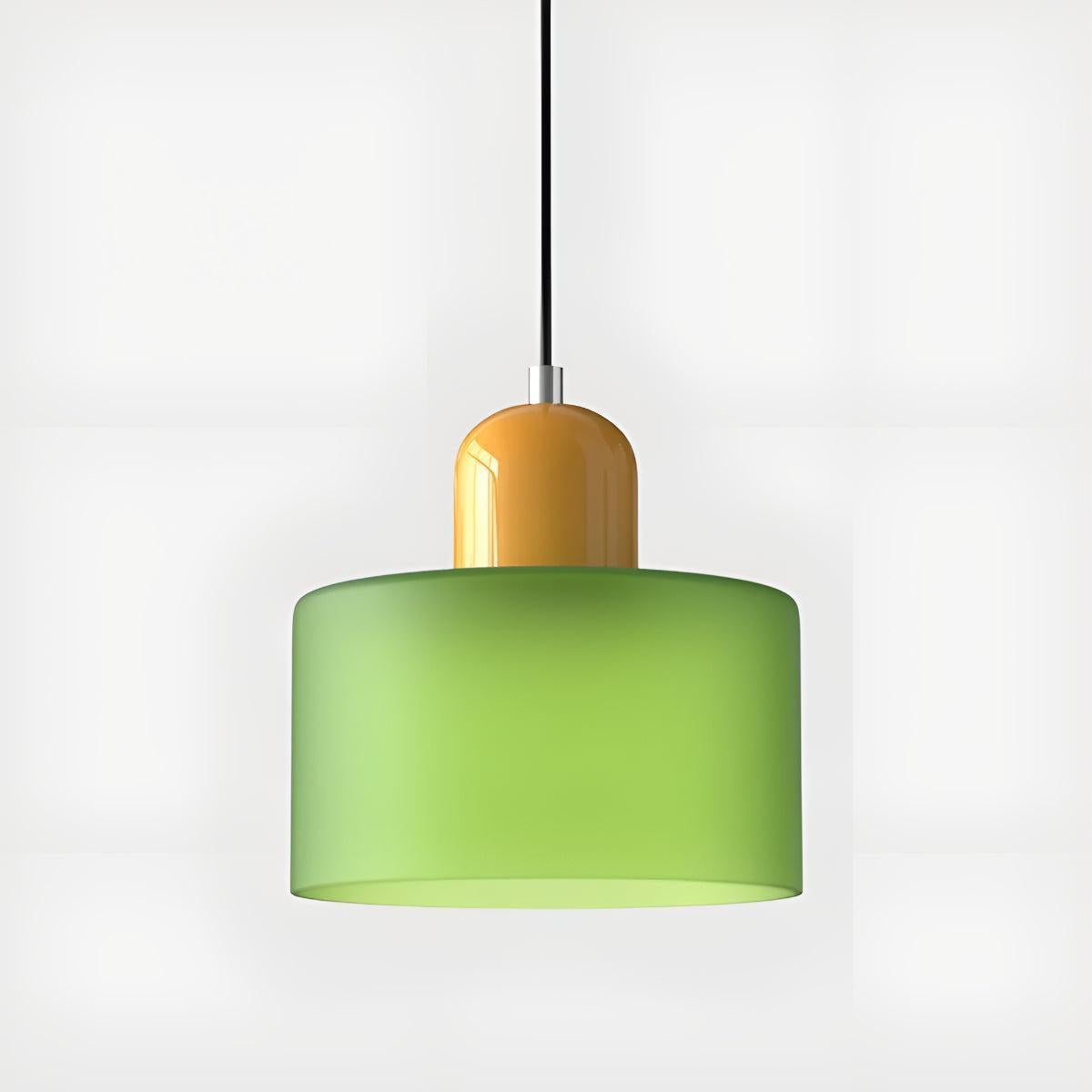 Mid Century Bauhaus Style Glass Pendant Light Fixture