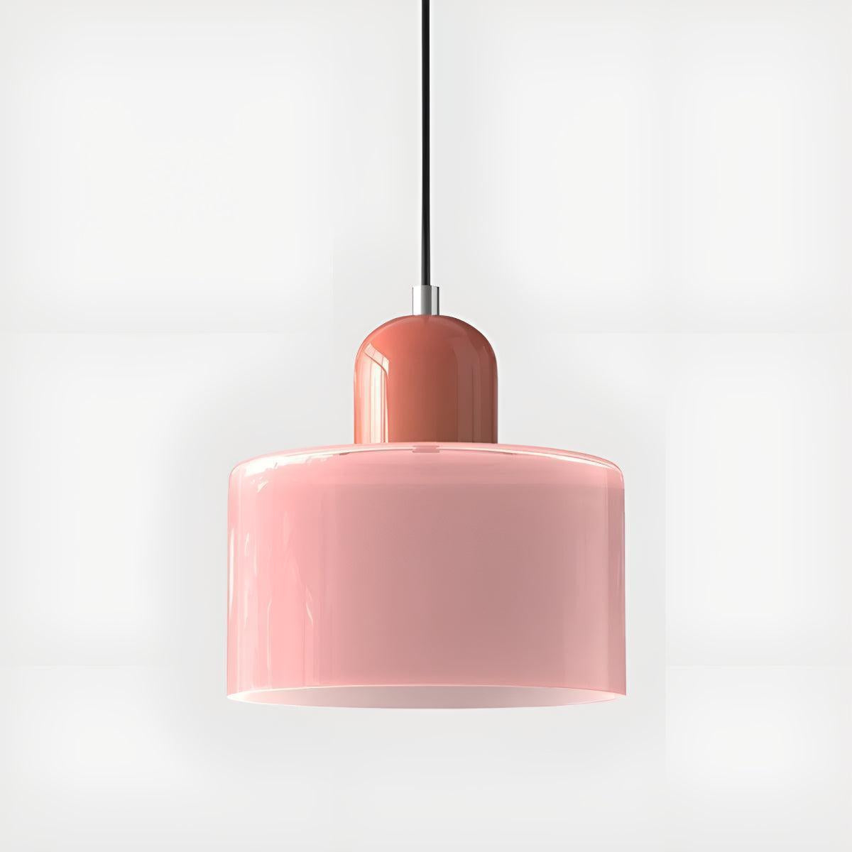 Mid Century Bauhaus Style Glass Pendant Light Fixture