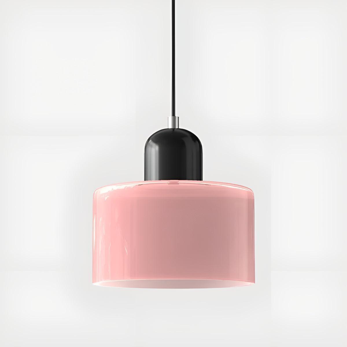 Mid Century Bauhaus Style Glass Pendant Light Fixture