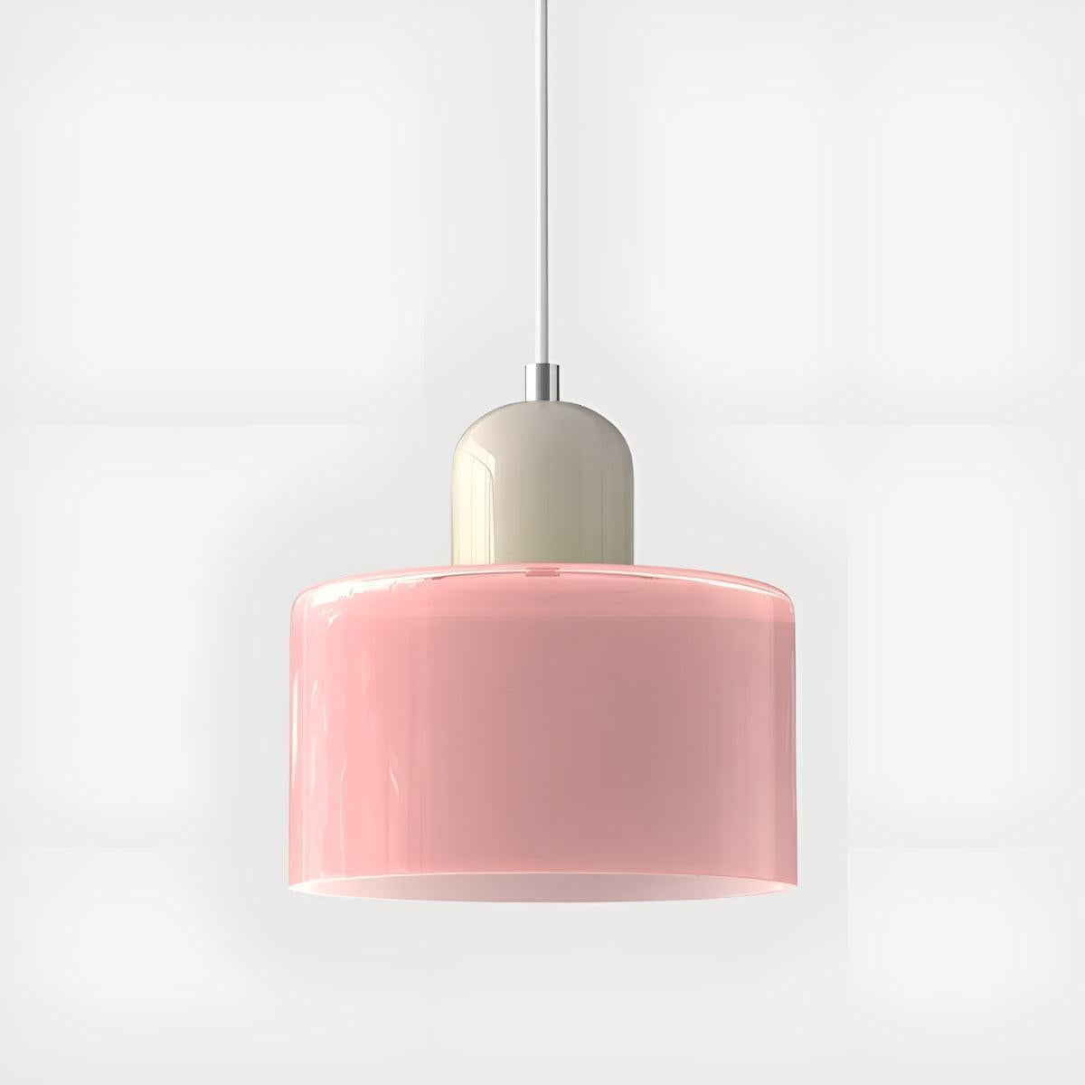 Mid Century Bauhaus Style Glass Pendant Light Fixture