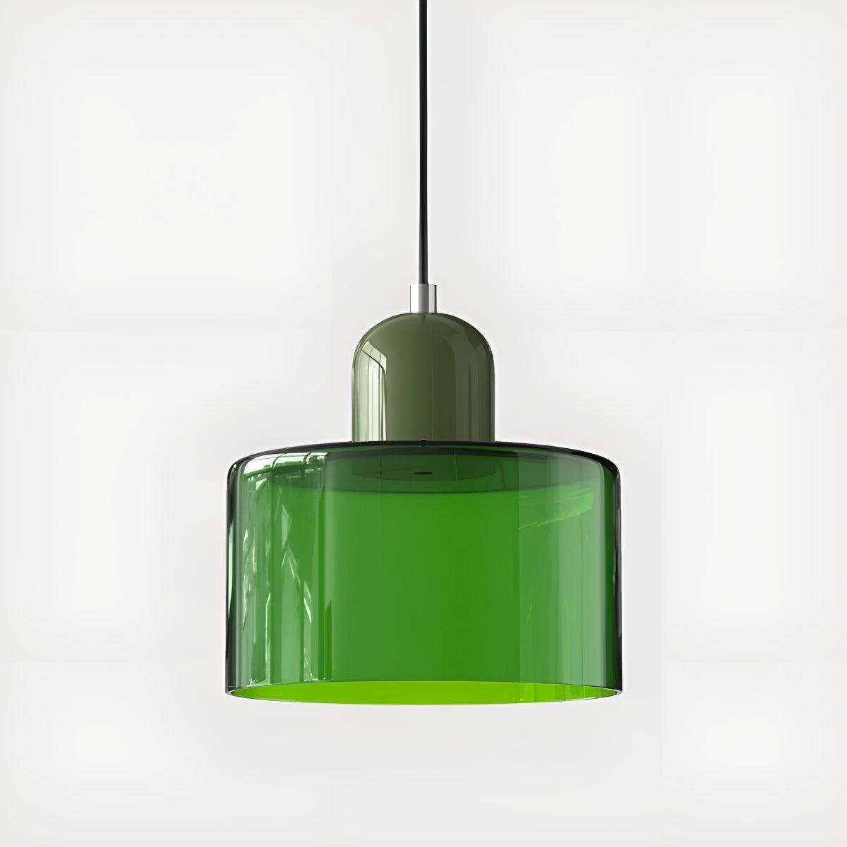 Mid Century Bauhaus Style Glass Pendant Light Fixture