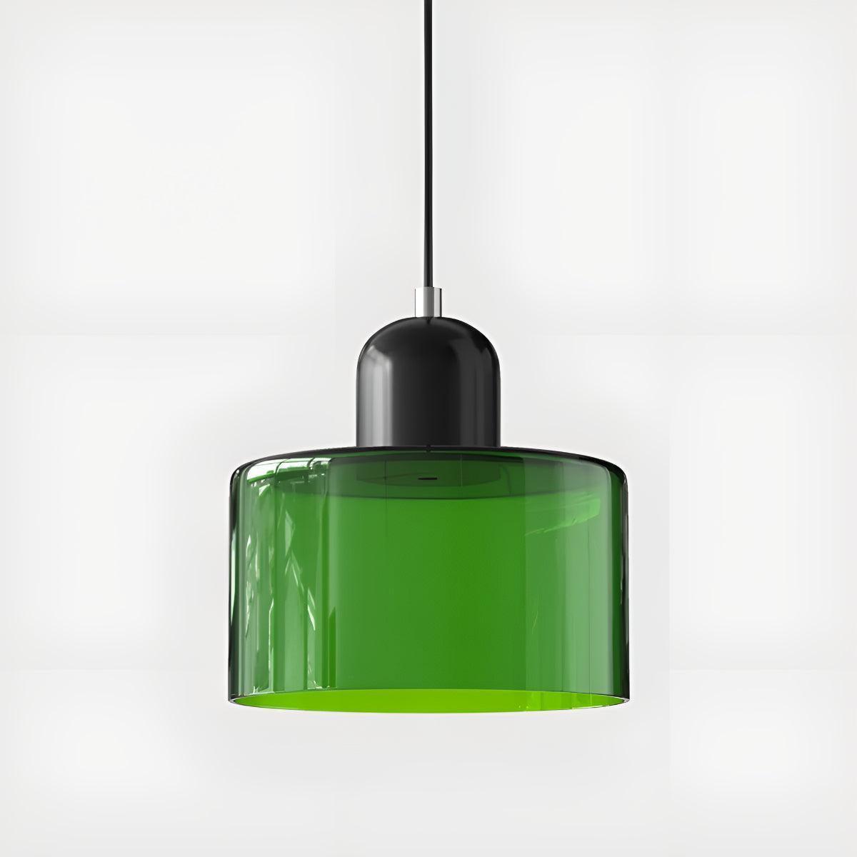 Mid Century Bauhaus Style Glass Pendant Light Fixture