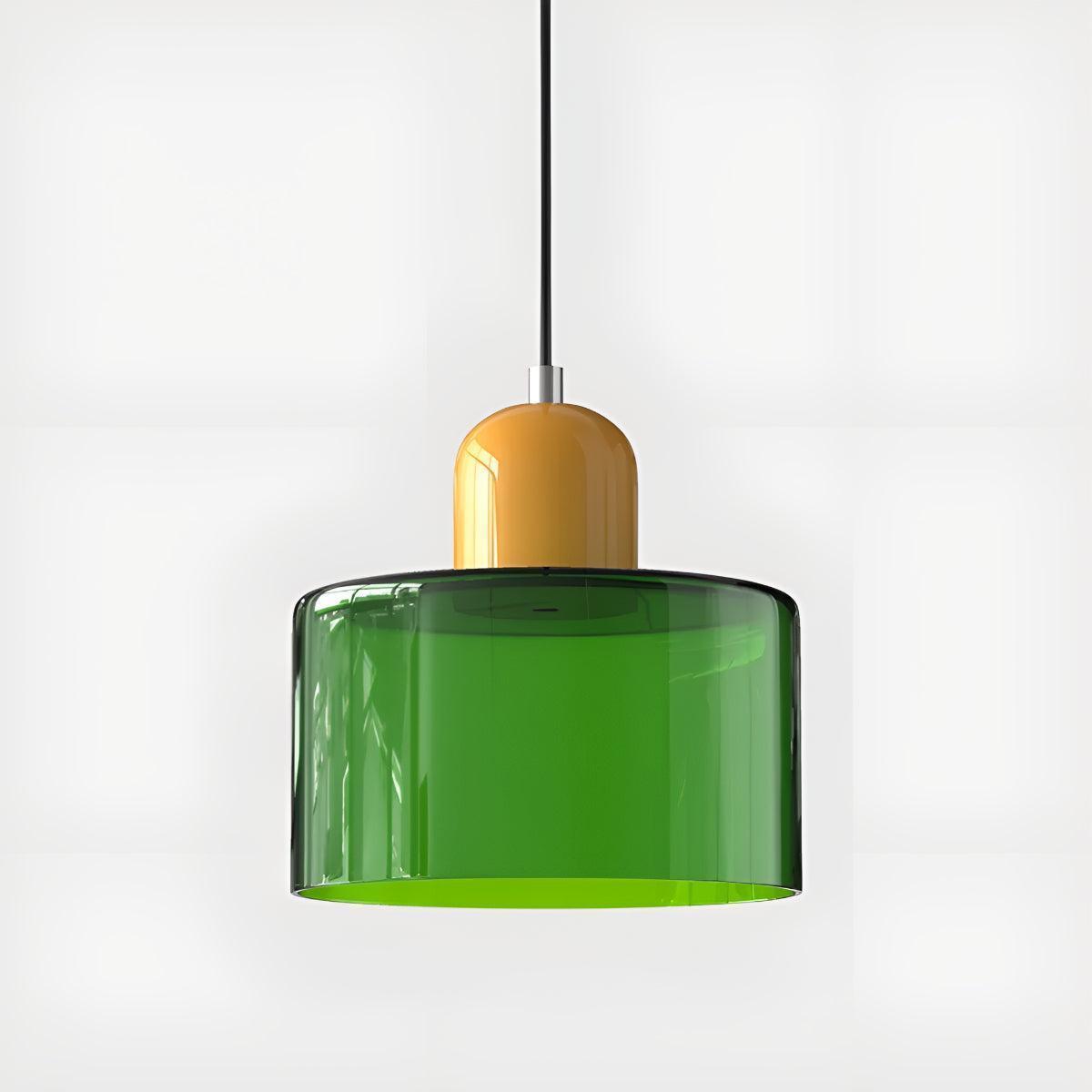 Mid Century Bauhaus Style Glass Pendant Light Fixture