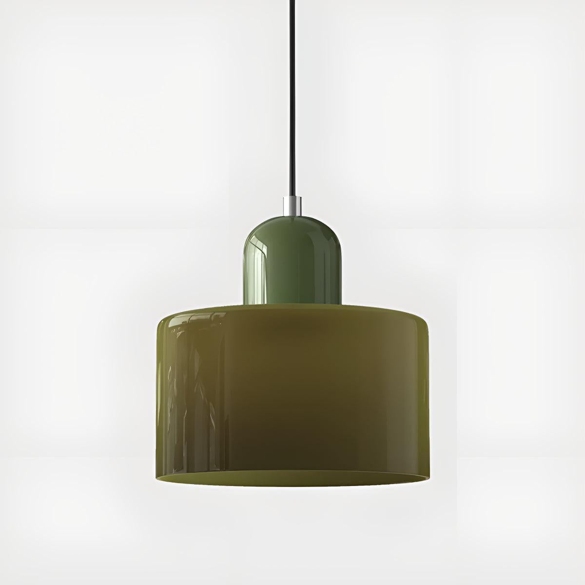 Mid Century Bauhaus Style Glass Pendant Light Fixture