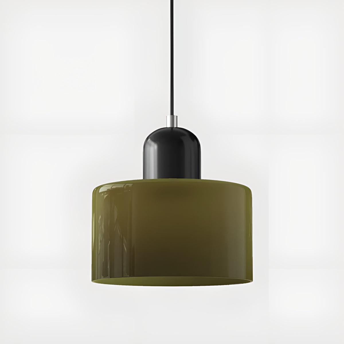 Mid Century Bauhaus Style Glass Pendant Light Fixture