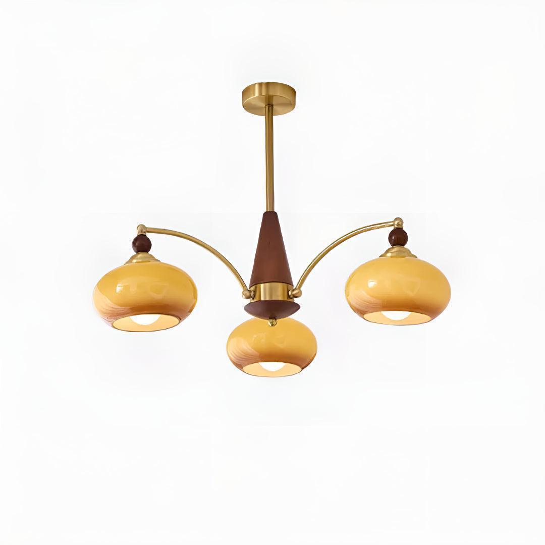Mid Century Dining Room Chandelier Light Fixture With Glass Shades