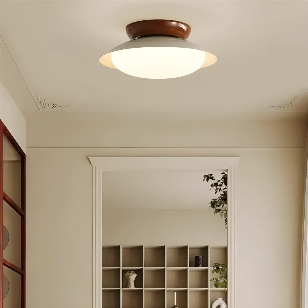 Mid Century Flush Mount Ceiling Light Fixture With Dome Design