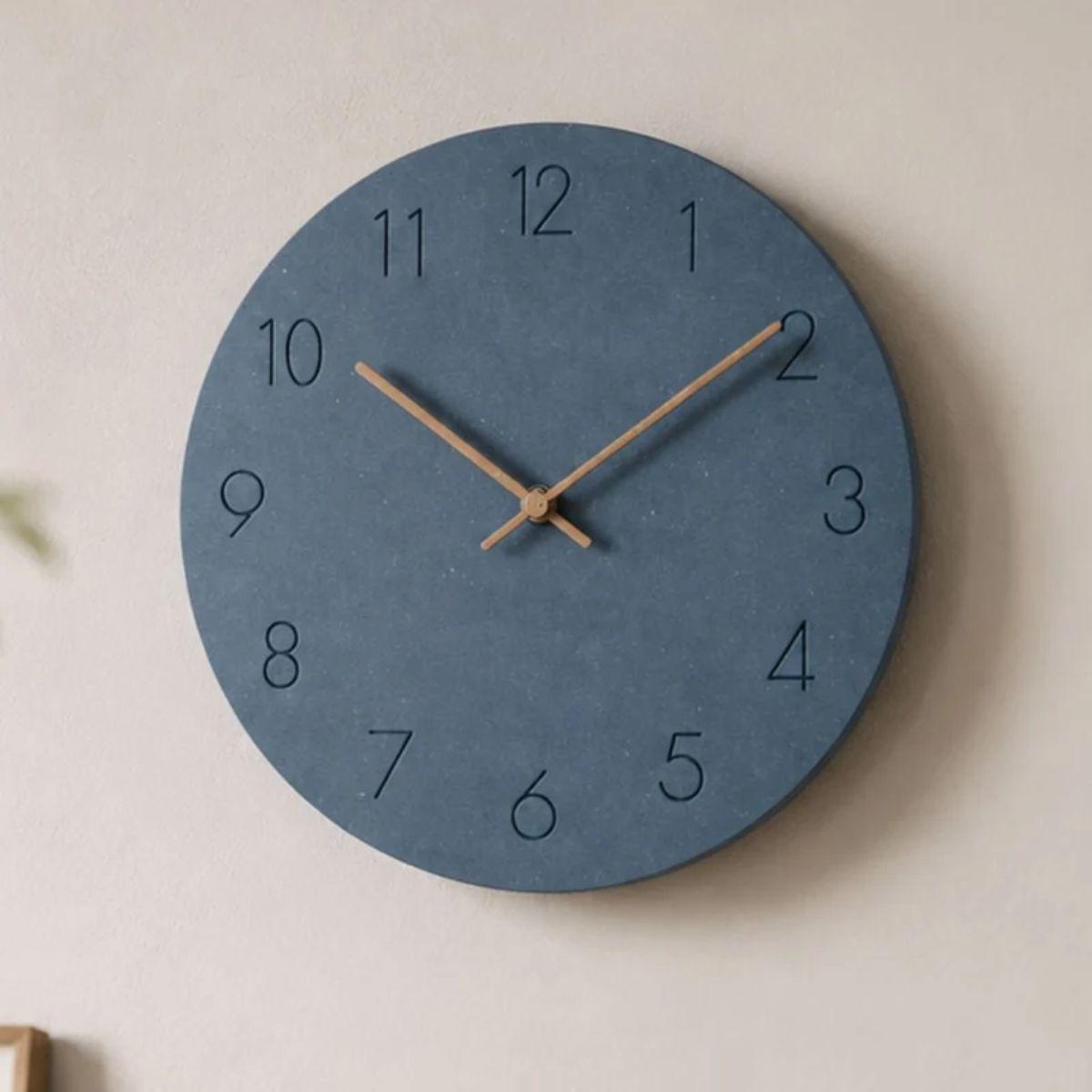 Mid Century Round Wall Clock with Silent Quartz Movement
