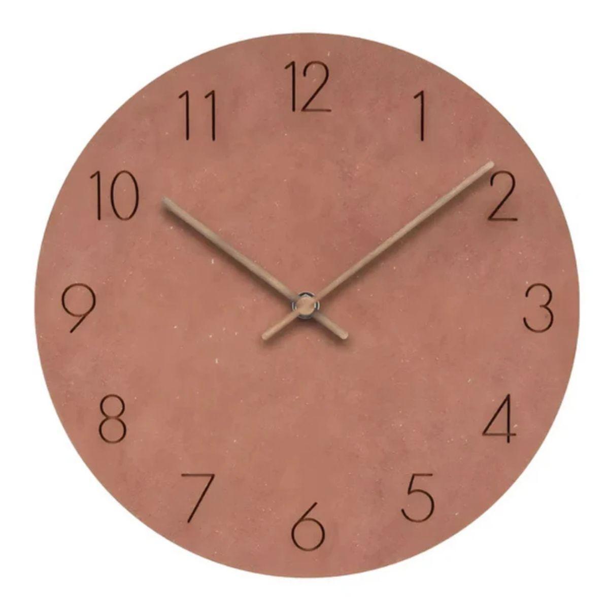 Mid Century Round Wall Clock with Silent Quartz Movement