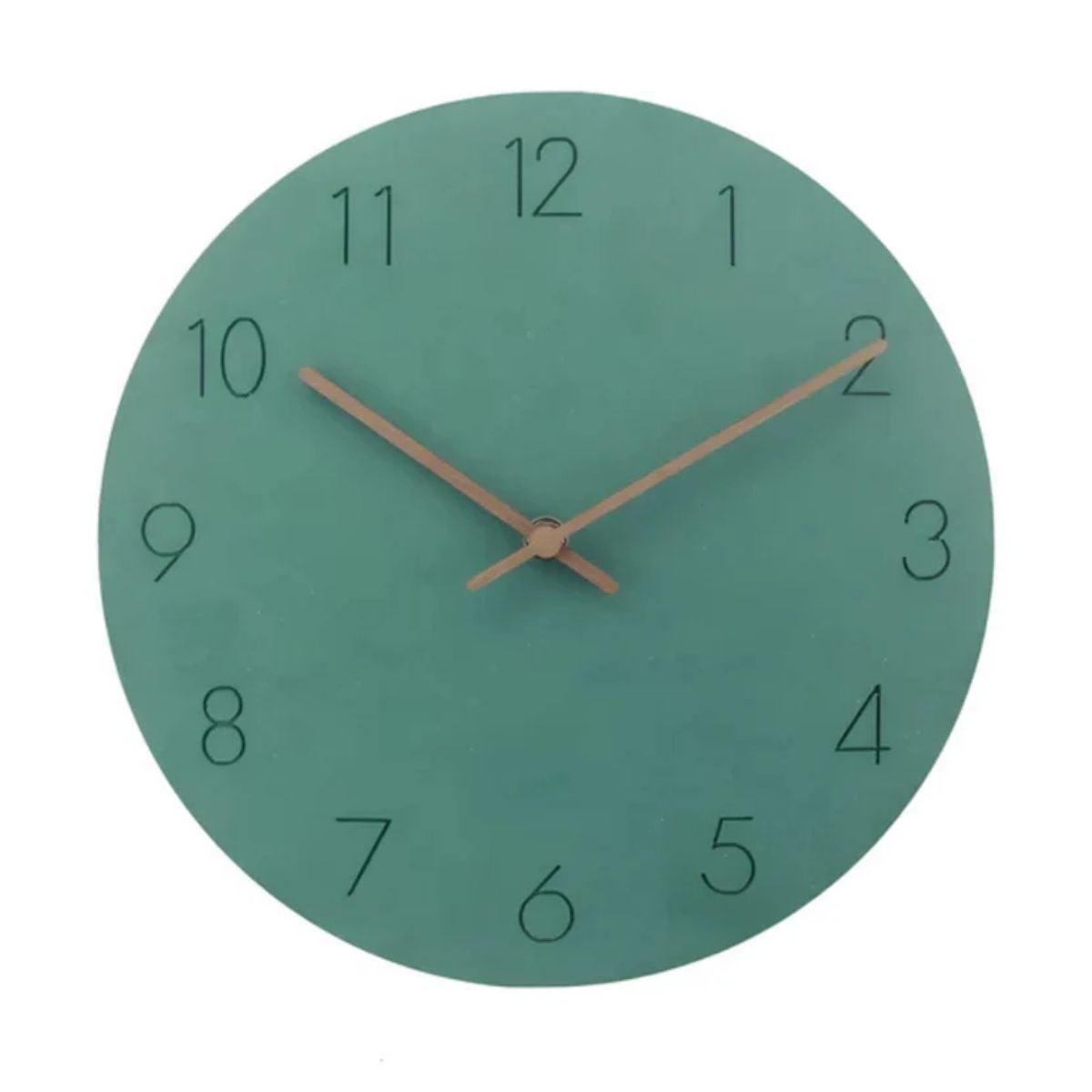 Mid Century Round Wall Clock with Silent Quartz Movement