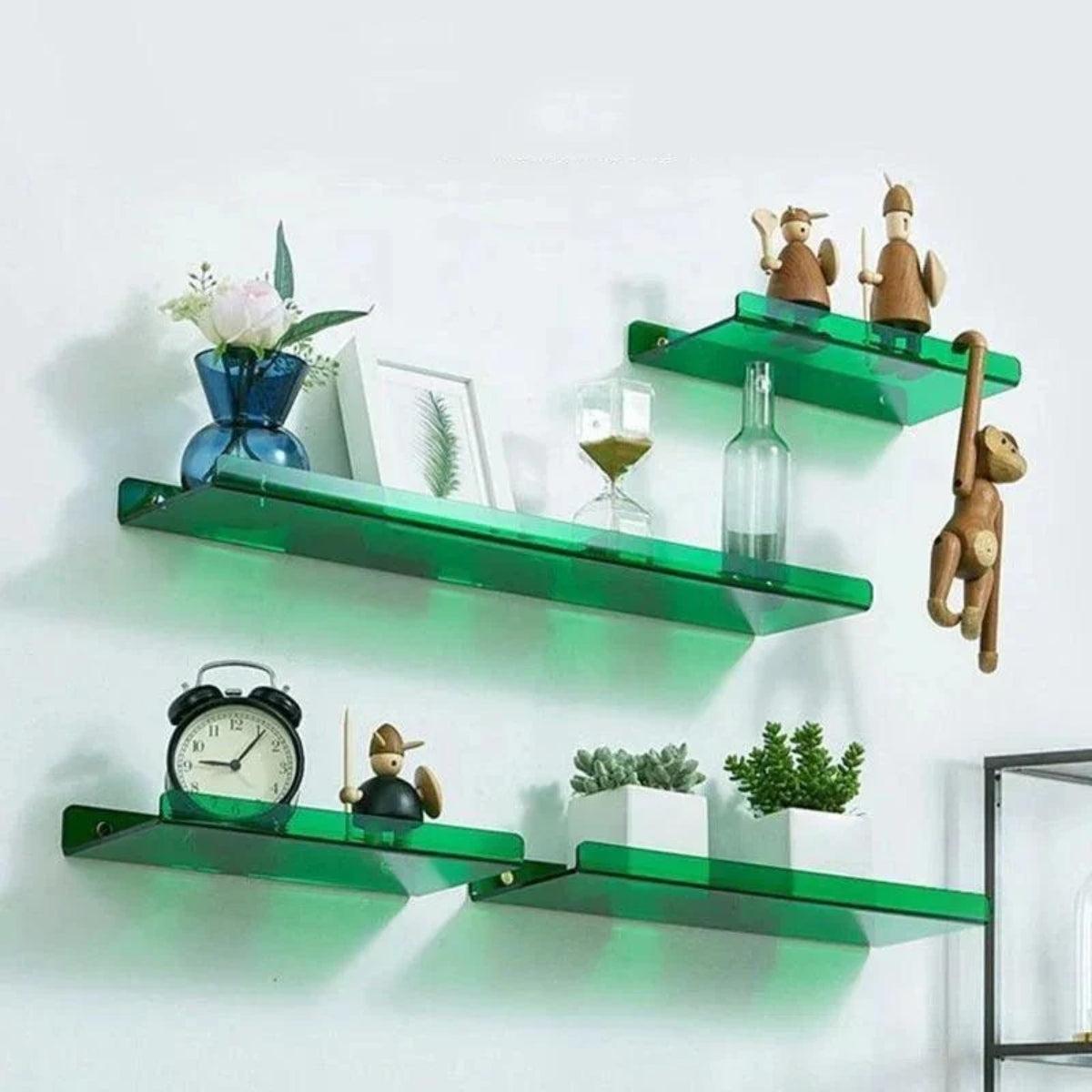 Modern Acrylic Styled Floating Wall Mounted Shelf