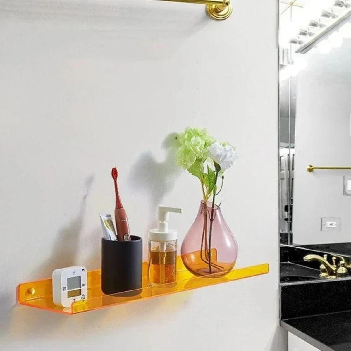 Modern Acrylic Styled Floating Wall Mounted Shelf