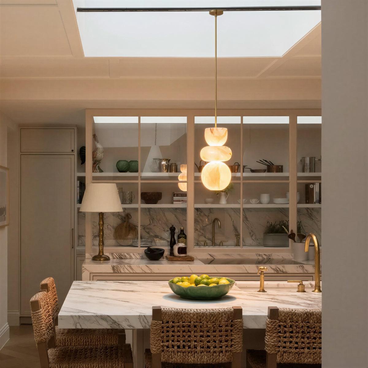 Modern Alabaster Pendant Light with Warm Ambience