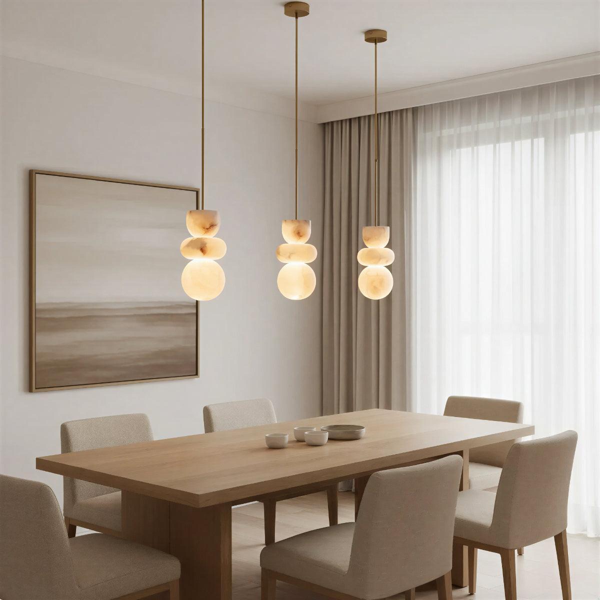 Modern Alabaster Pendant Light with Warm Ambience