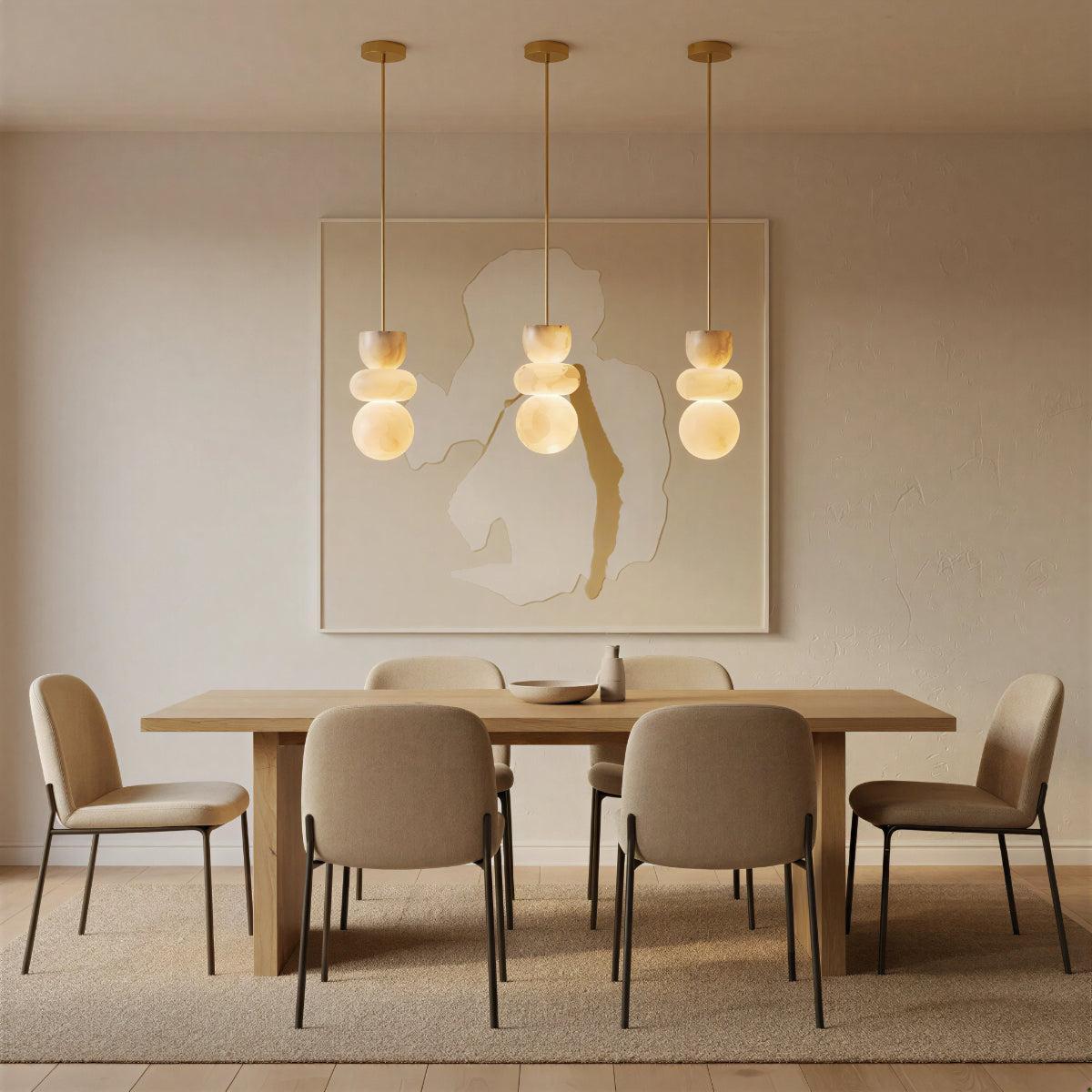 Modern Alabaster Pendant Light with Warm Ambience
