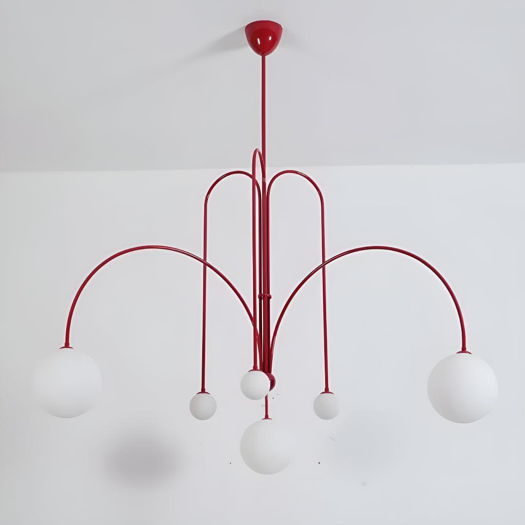 Modern Chandelier With Multi Arm Globe Lights