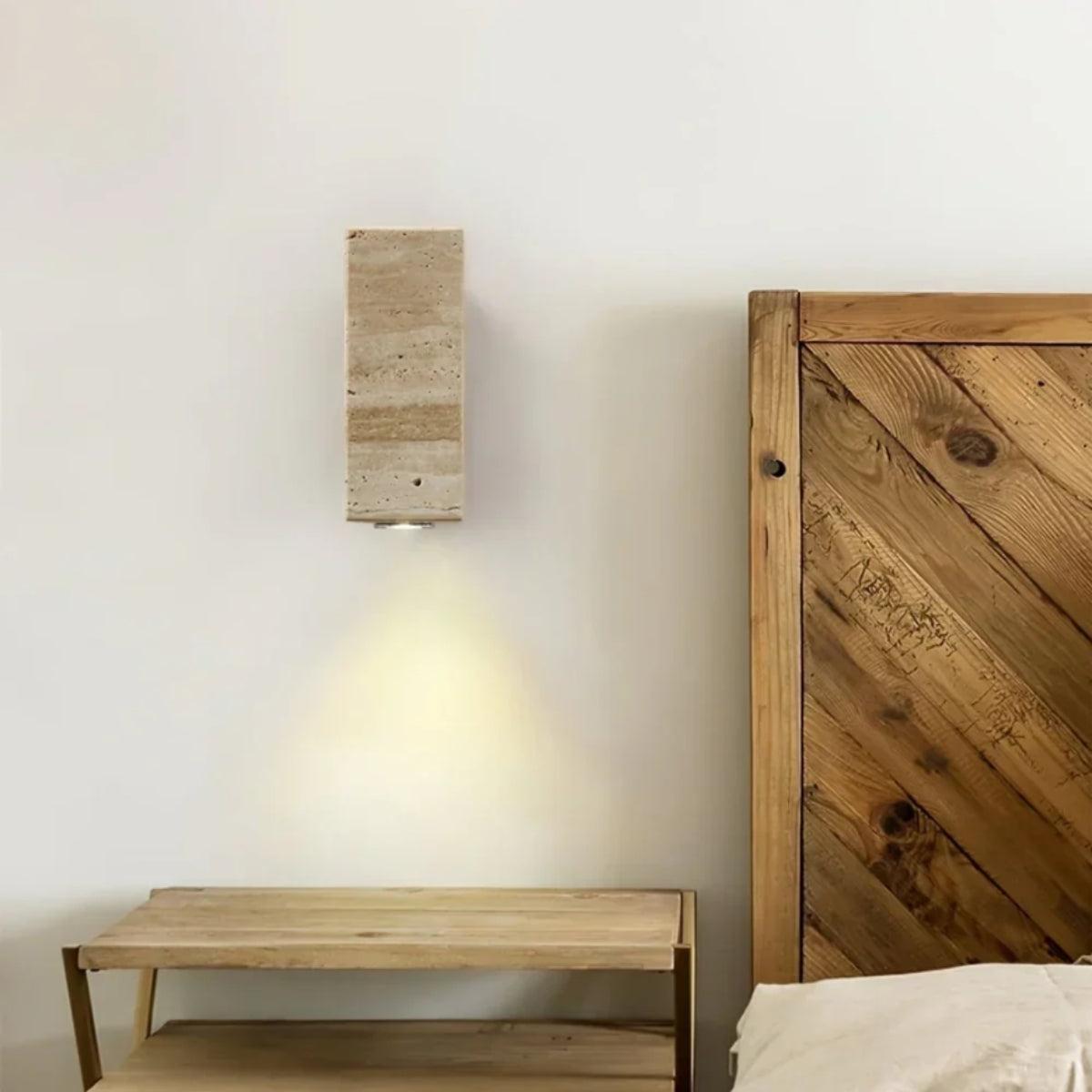 Modern Cylindrical Stone Wall Sconce Light Fixture