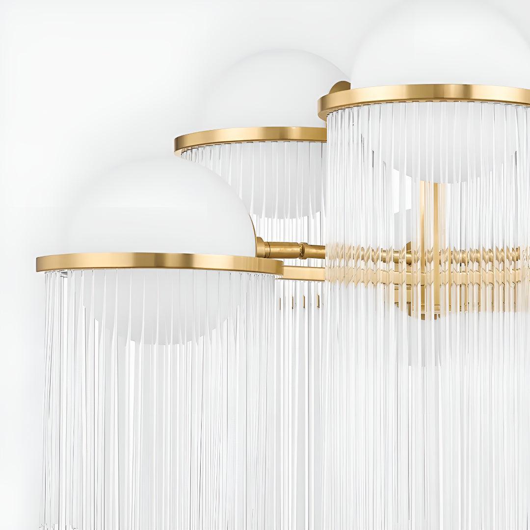 Modern Dining Room Chandelier With 12 Cascading Glass Rods