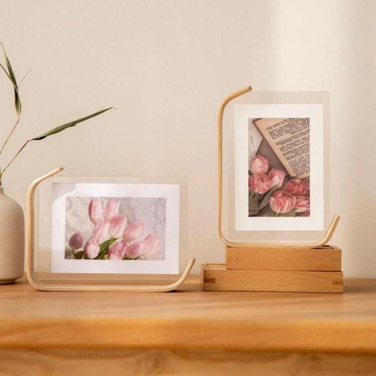 Modern Floating Double Sided Photo Frame With Modern Design