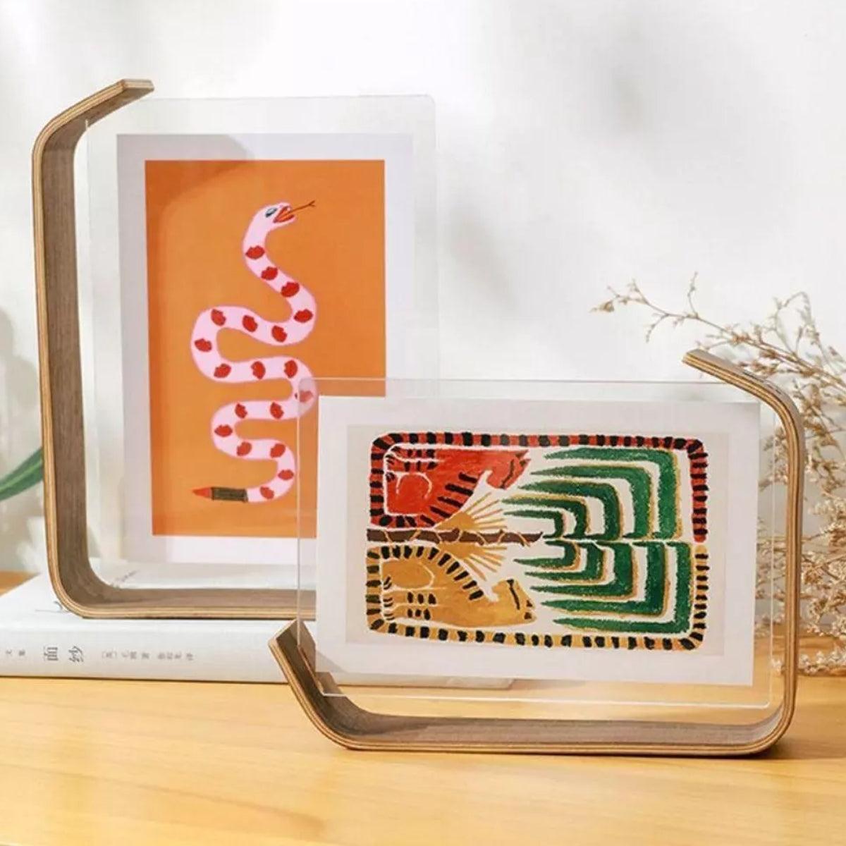 Modern Floating Double Sided Photo Frame With Modern Design