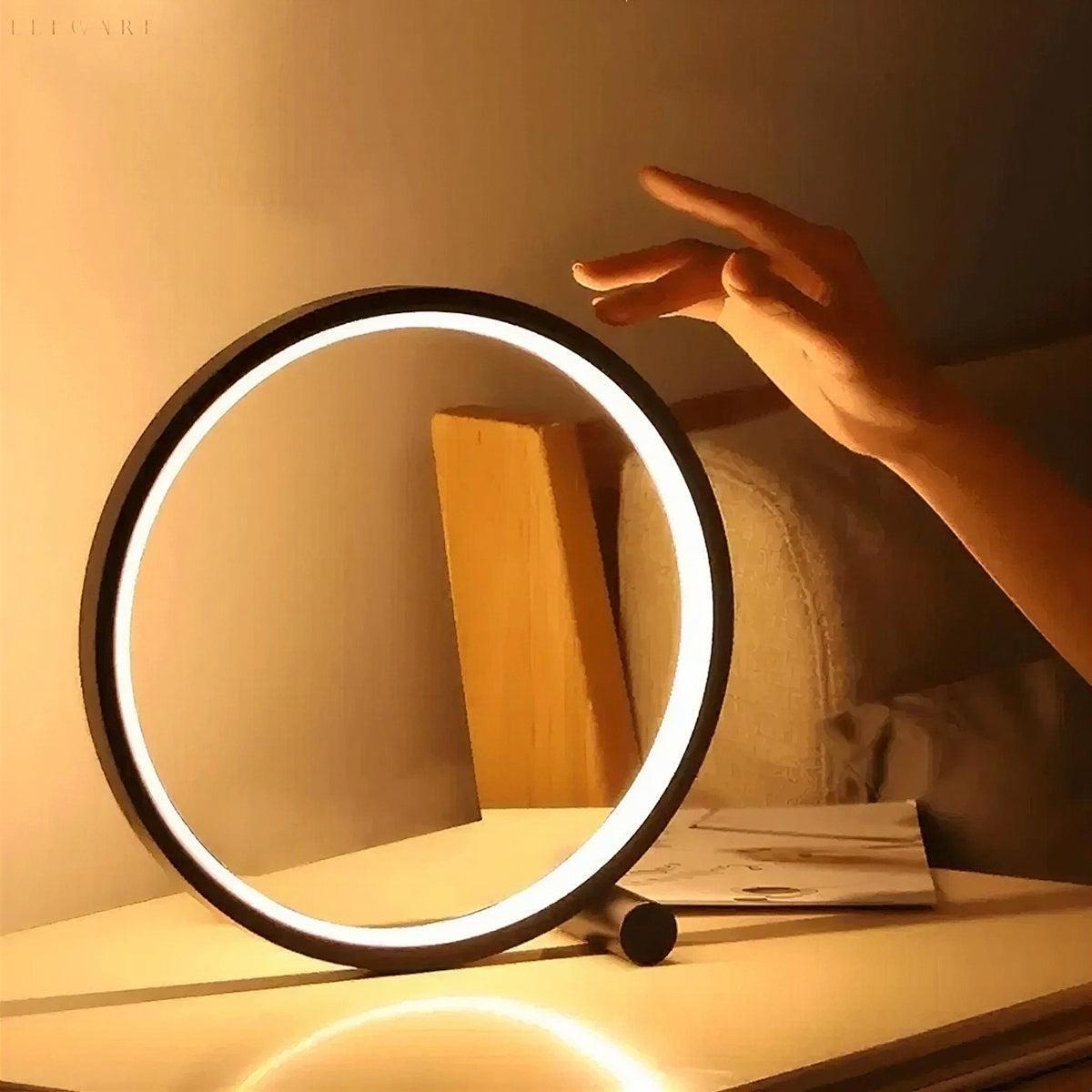 Modern Minimalist Desk Lamp Ring With Touch Control and Dimming