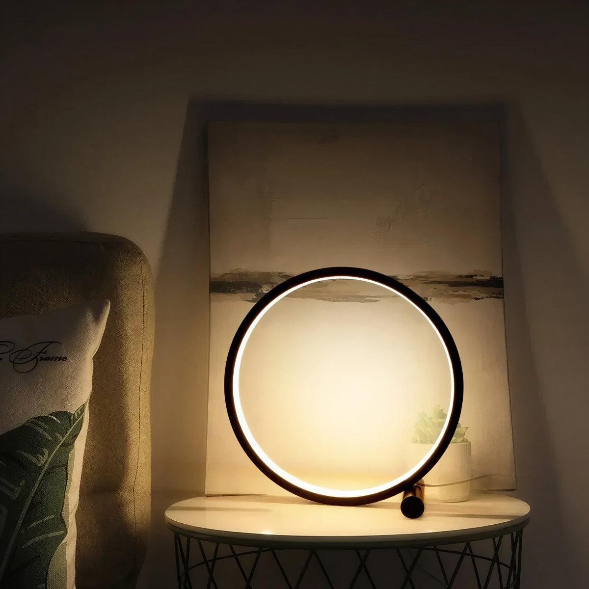 Modern Minimalist Desk Lamp Ring With Touch Control and Dimming