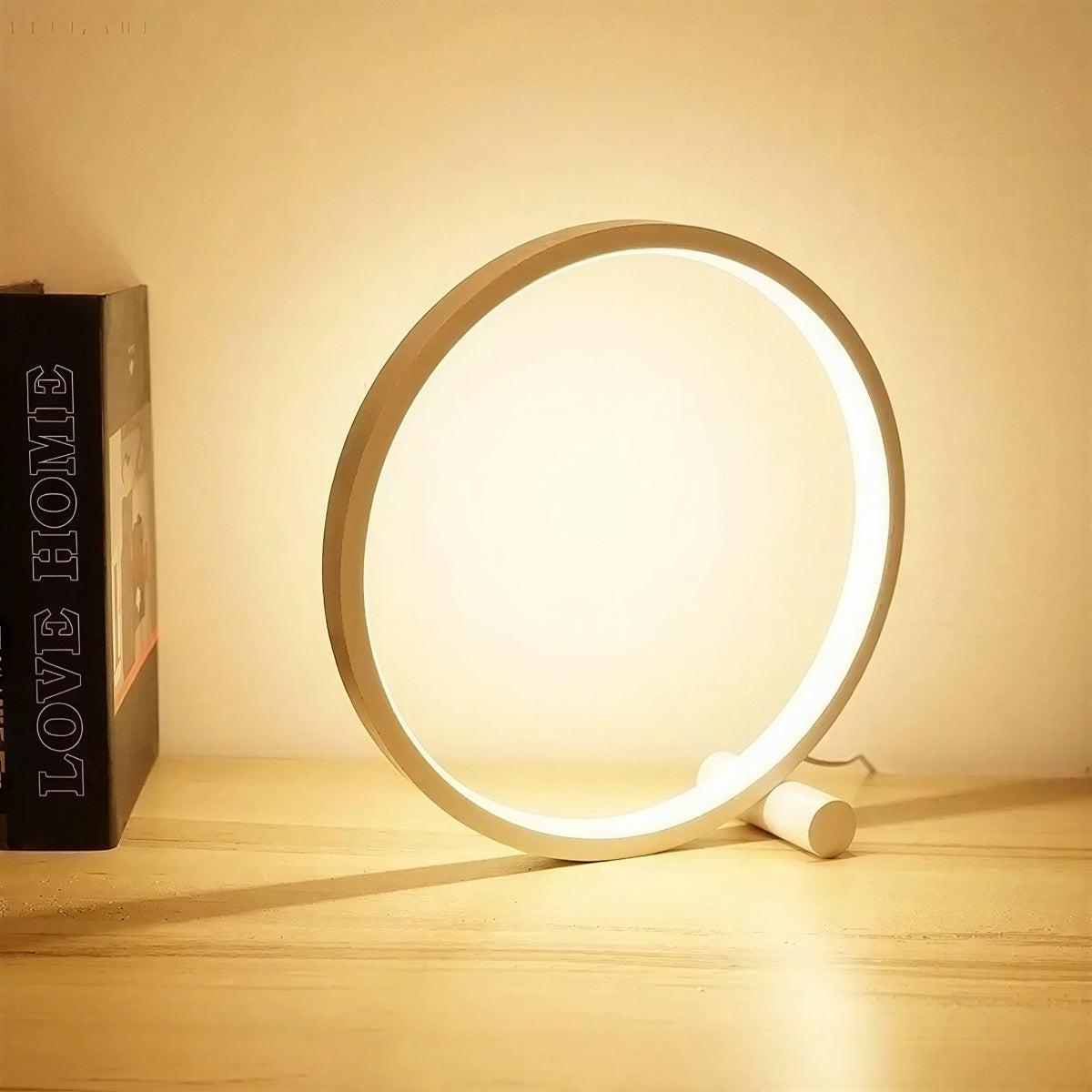 Modern Minimalist Desk Lamp Ring With Touch Control and Dimming